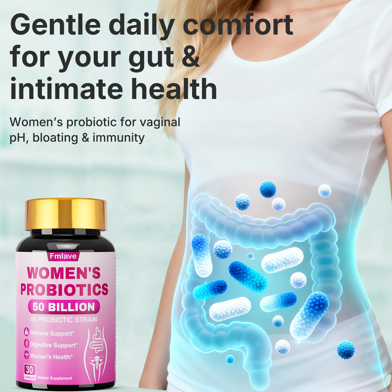 PROBIÓTICOS PARA MUJERES  back label