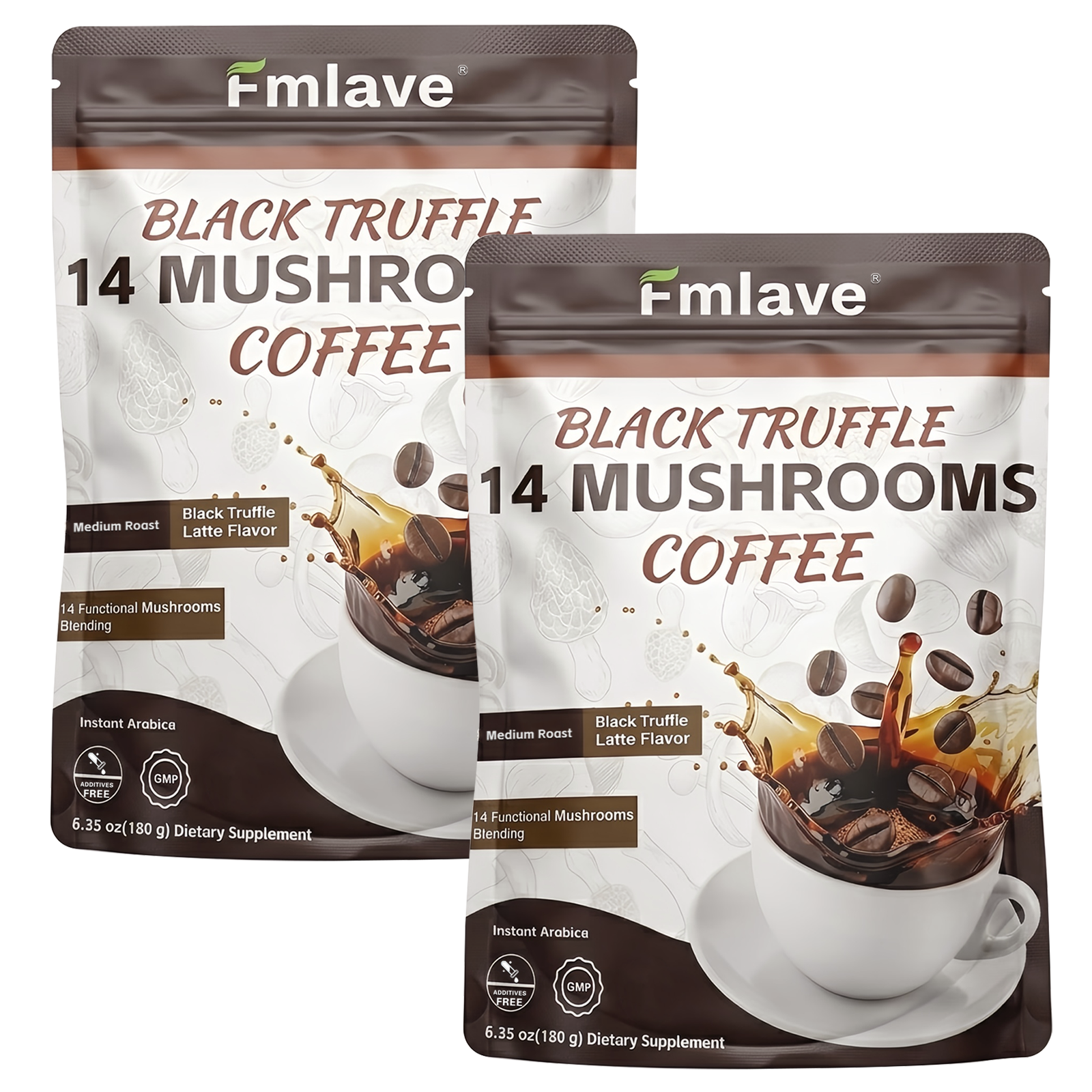 Black Truffle 14 Mushrooms Coffee back label