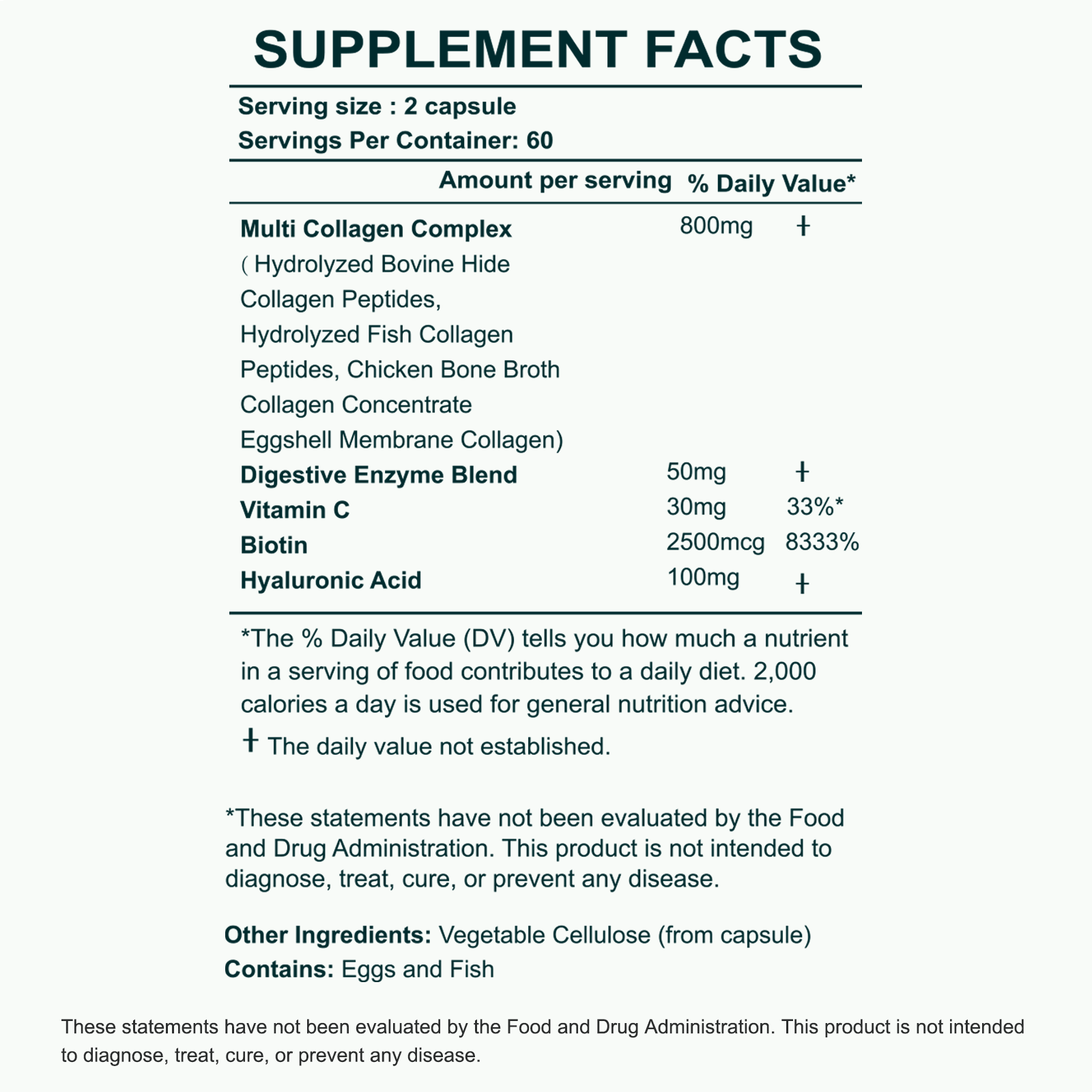 Supplement Facts — MULTI COLLAGEN COMPLEX PLUS 120 Capsules