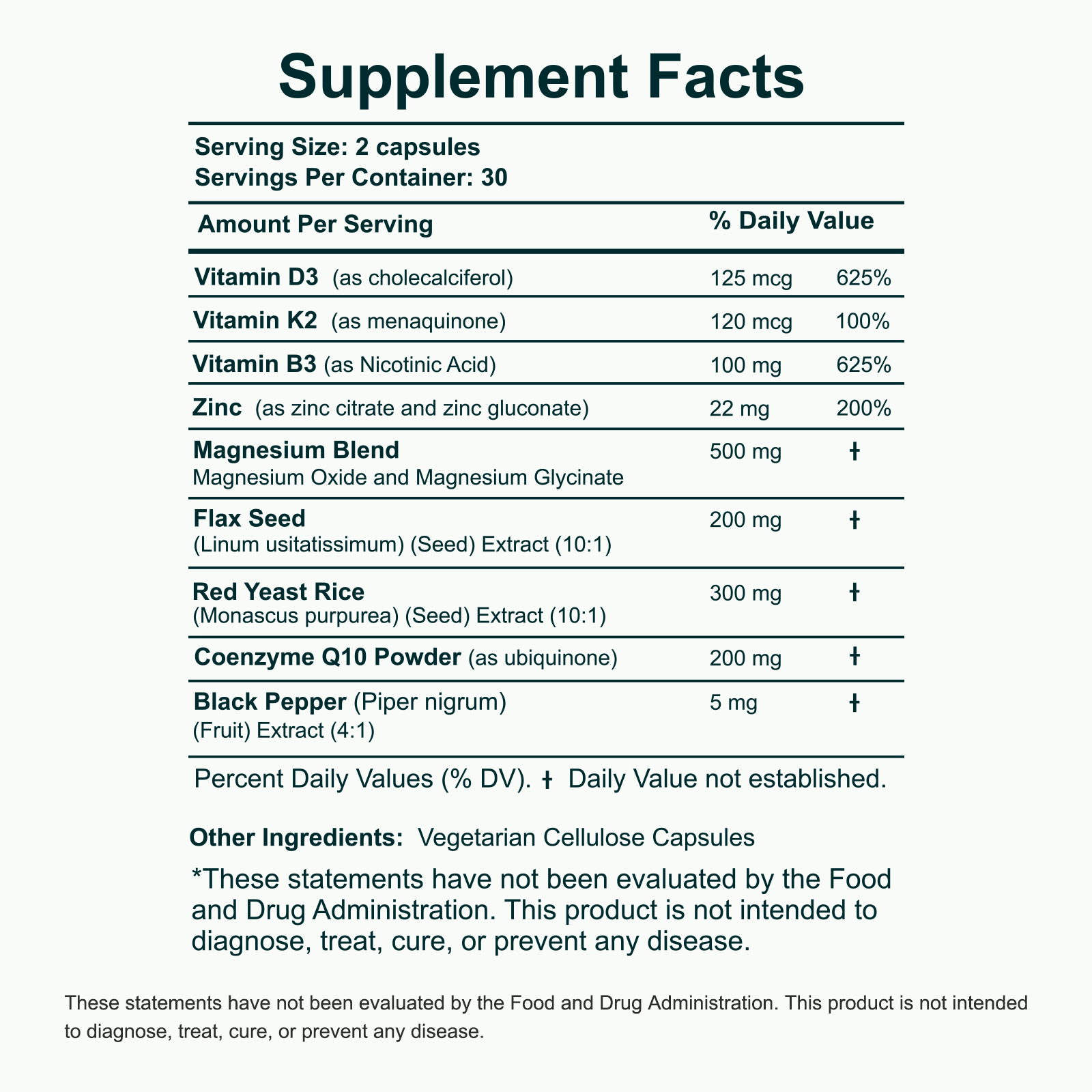 Supplement Facts — COQ10 10-IN-1 POTENT BLEND 60 Capsules