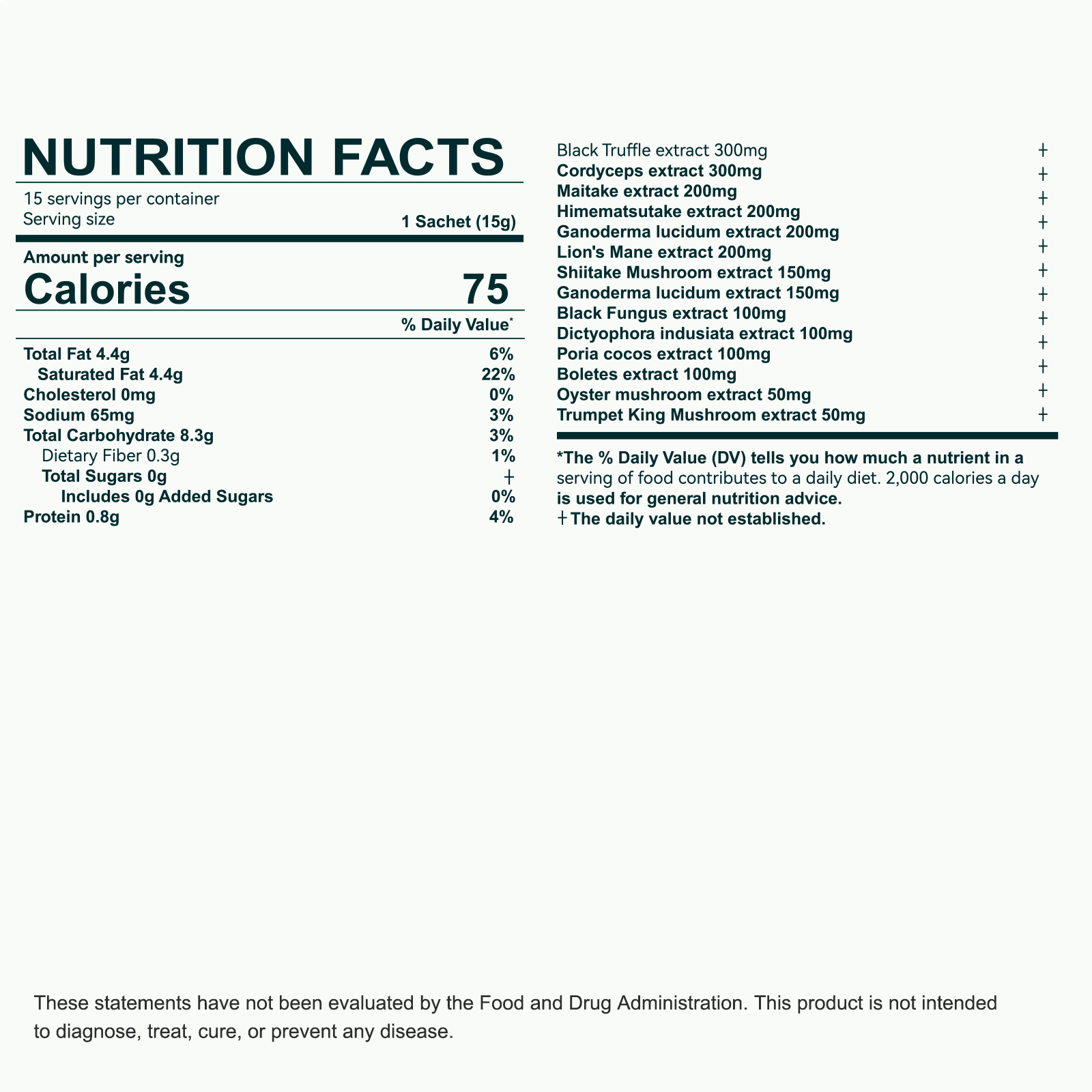 Supplement Facts — BLACK TRUFFLE 14 MUSHROOM COFFEE 396g
