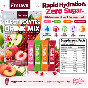 Fmlave Electrolyte Drink Mix Variety Pack A product facts, flavors and suggested use