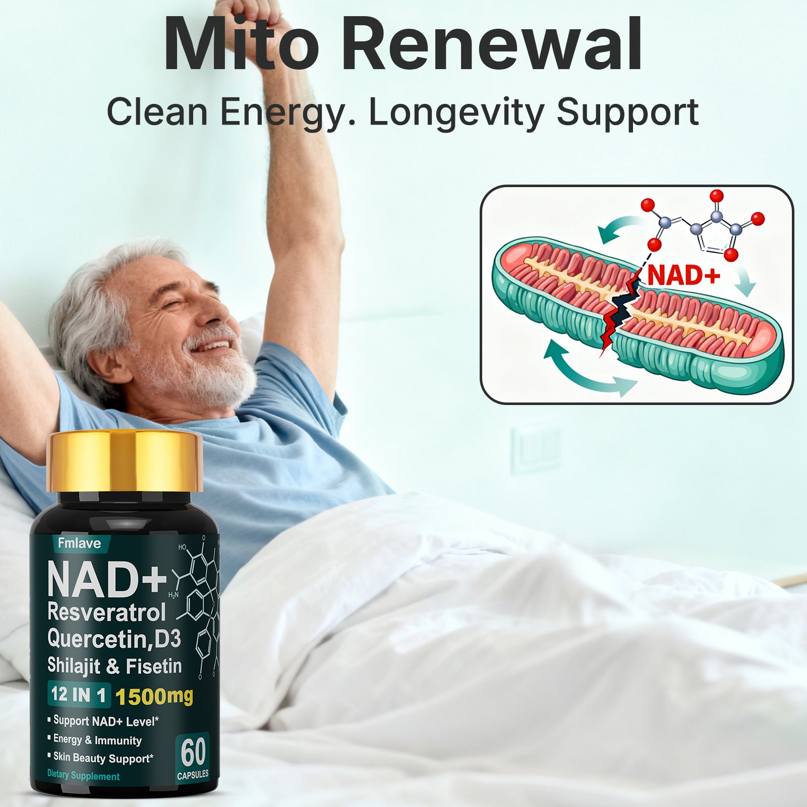 Cápsulas de NAD+ 60  back label