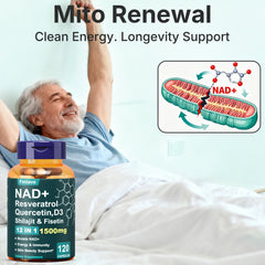 NAD+ Supplement 500mg with Nicotinamide Riboside (NR) & Resveratrol