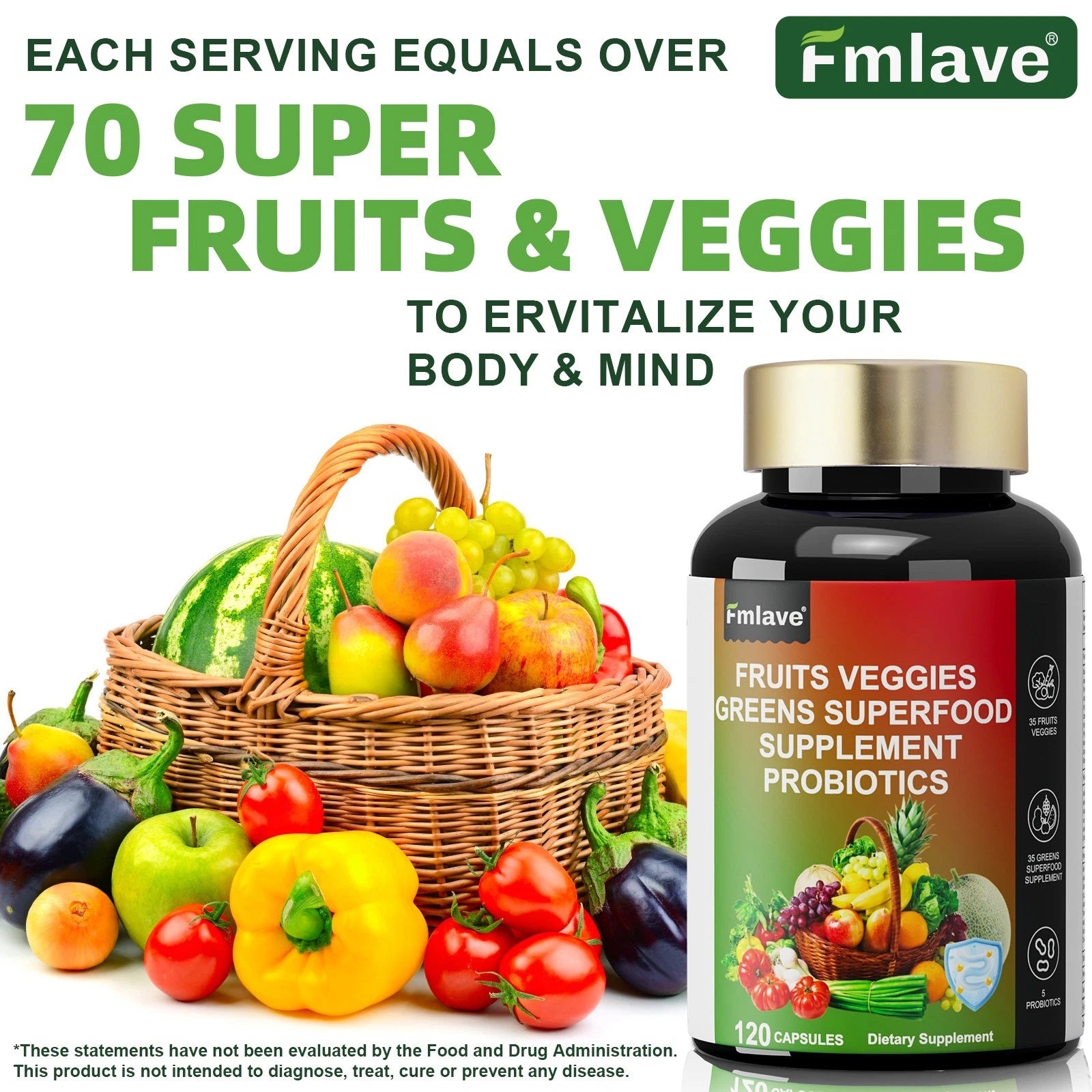 FRUTAS, VERDURAS, SUPERFOODS, SUPLEMENTOS, PROBIÓTICOS back label